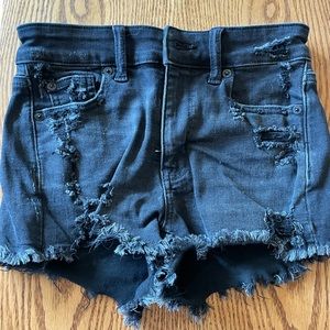 American eagle women’s size 00 black denim shorts